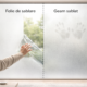 folie de sablare aplicată pe geam comparată cu geam sablat
