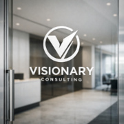 logo decupat din folie aplicat pe geam pentru branding