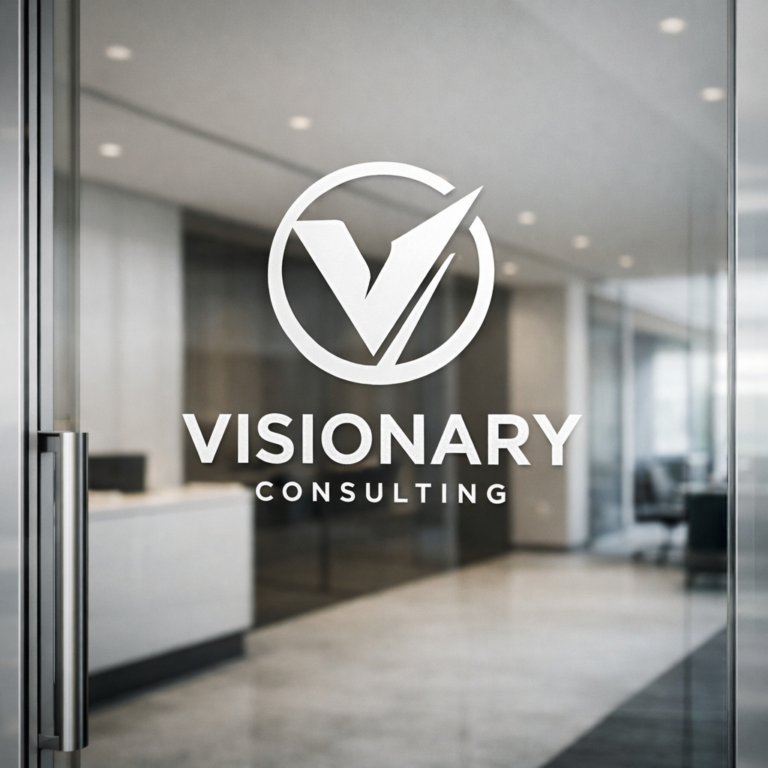 logo decupat din folie aplicat pe geam pentru branding