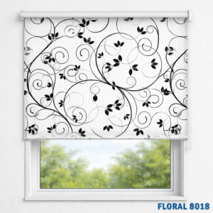 rulouri interioare cu model floral fin pentru dormitor