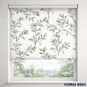 rulou interior cu imprimeu floral subtil pentru ferestre