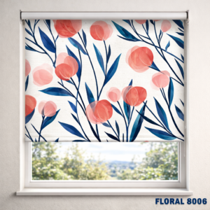 jaluzele cu motiv floral vibrant pentru living contemporan